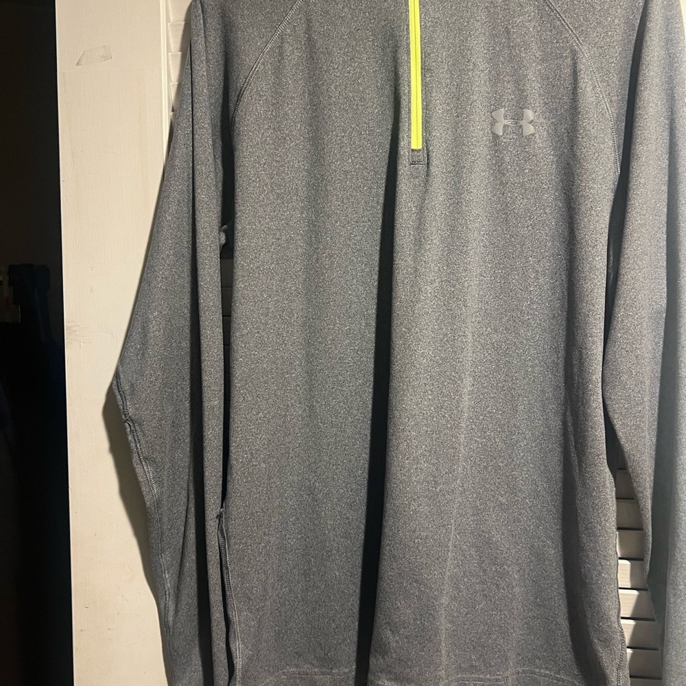 Under Armour Heather Gray Pullover with Yellow Accent